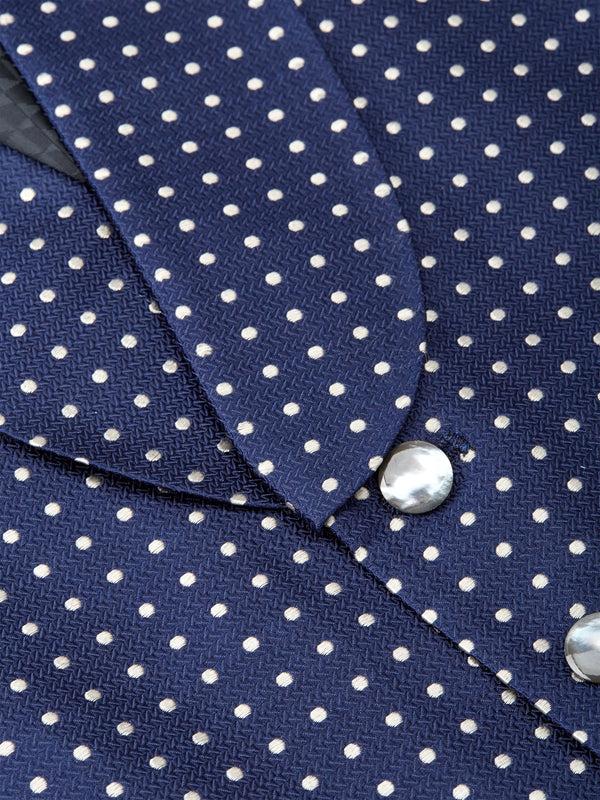 Favourbrook Navy Pickwick Silk Single Breasted Waistcoat