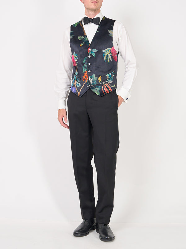 Favourbrook Navy Regency Velvet Single Breasted Waistcoat