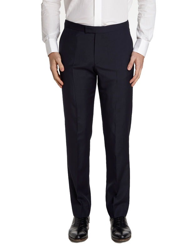 favourbrook Navy Tonic Mohair Wool Flat Front Trouser