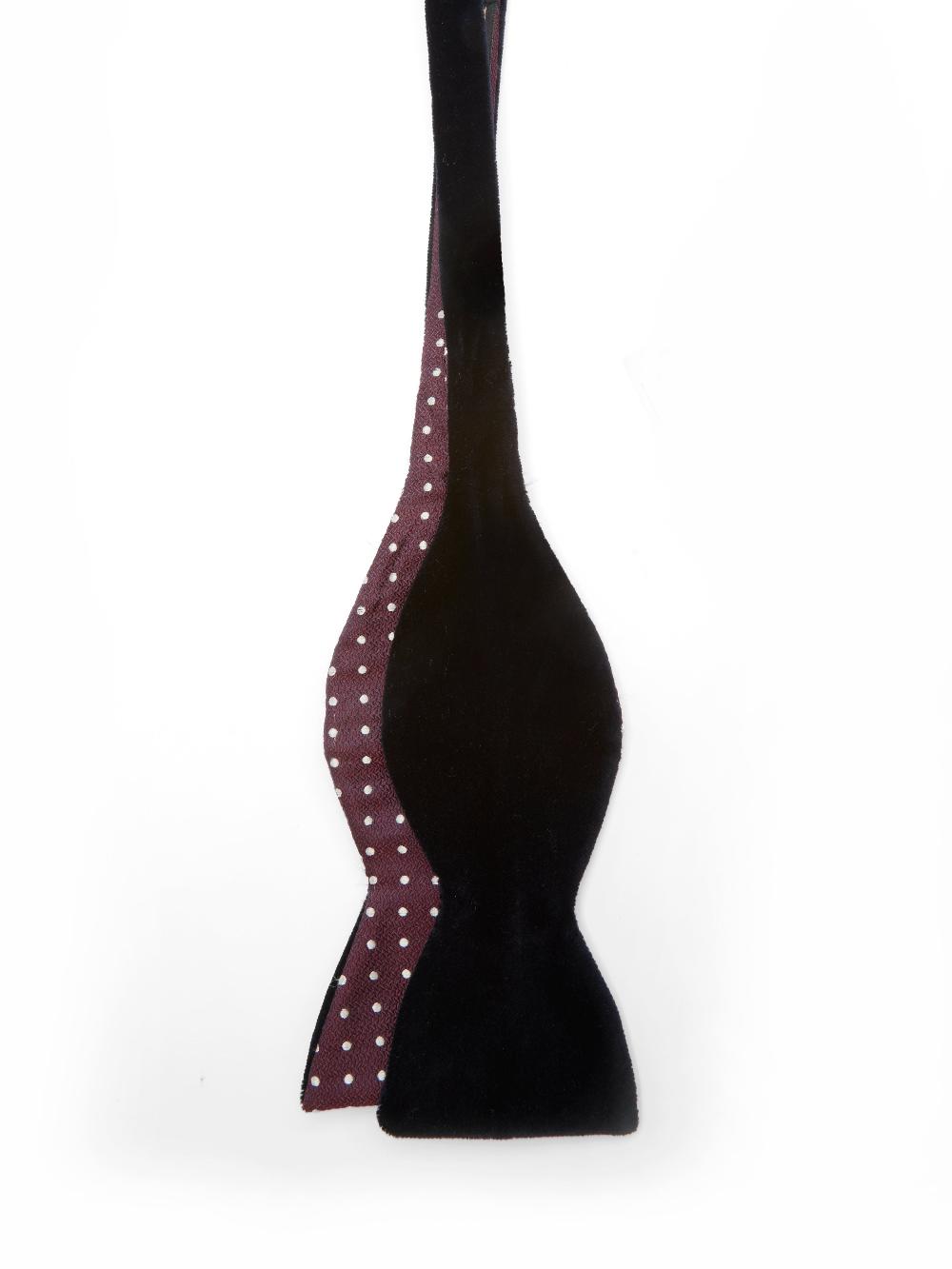 Favourbrook Navy Velvet With Burgundy Pickwick Contrast Large Party Bow Tie