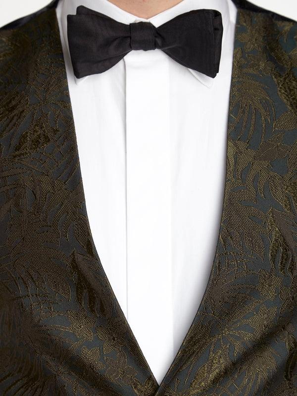 Favourbrook Olive Botanics Silk Single Breasted Waistcoat