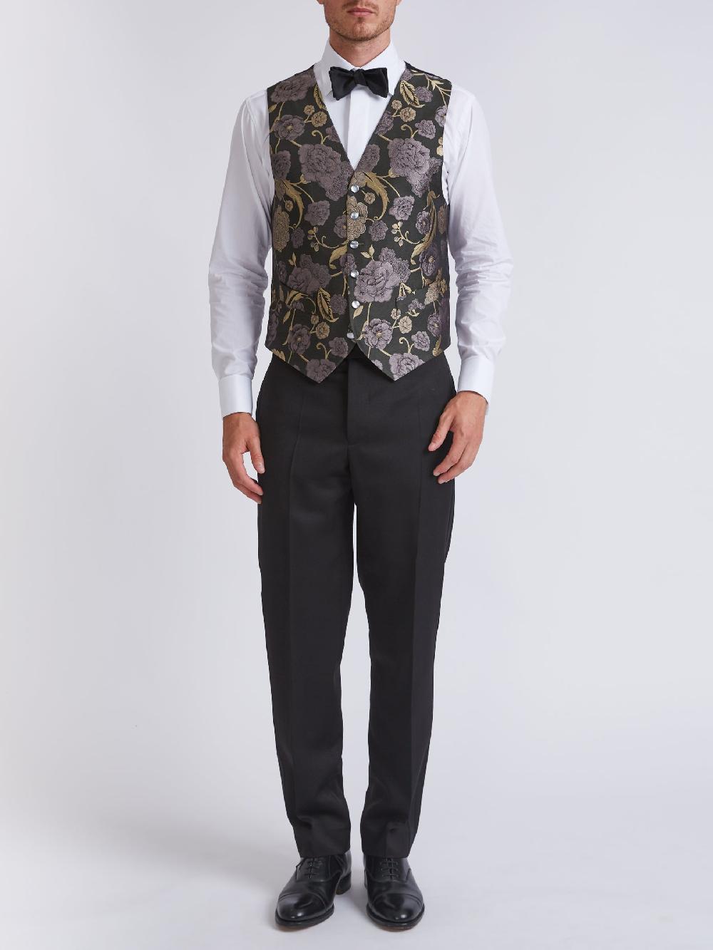 Favourbrook Olive Winnington Silk Single Breasted Waistcoat