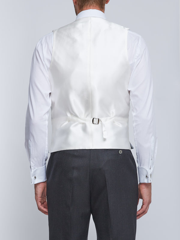 favourbrook Pale Blue Gabardine Wool Double Breasted Waistcoat
