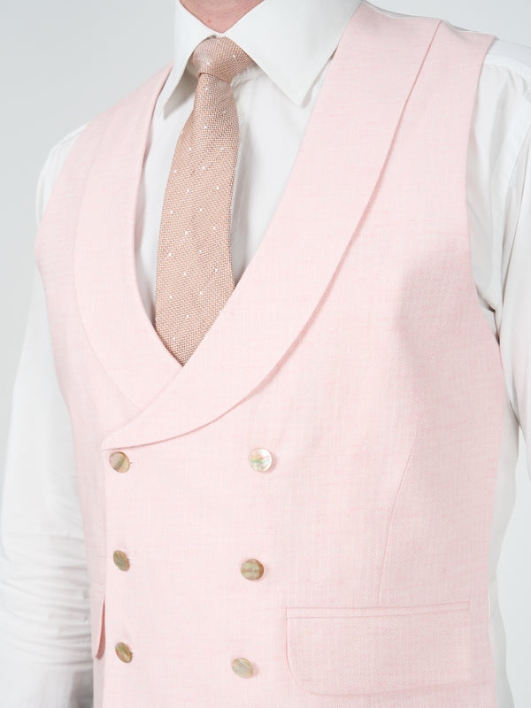 Favourbrook Pale Pink Wolferton Double Breasted Waistcoat