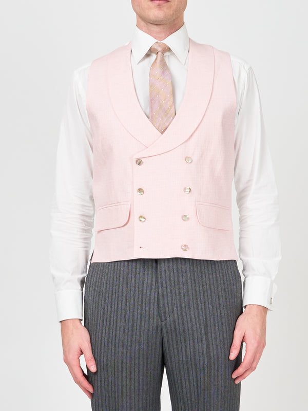 favourbrook Pale Pink Wolferton Double Breasted Waistcoat