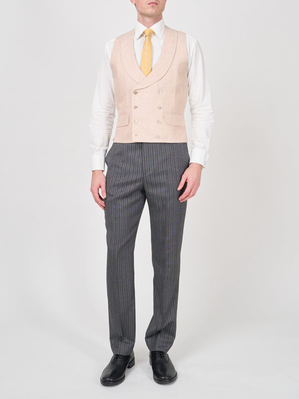 Favourbrook Pastel Pink Randwick Double Breasted Waistcoat With Piping