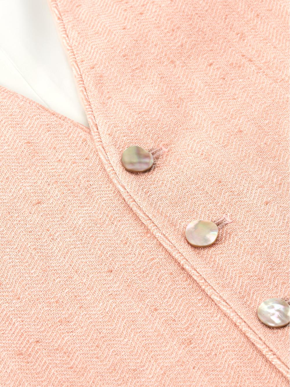 Favourbrook Pastel Pink Randwick Single Breasted Waistcoat With Piping