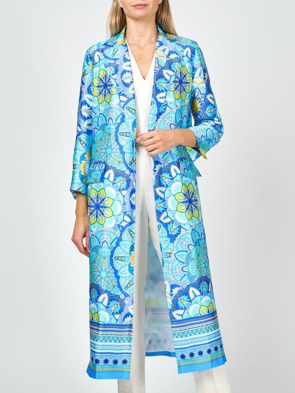 Favourbrook Pimlico Coat Blue Rockingham Silk Satin