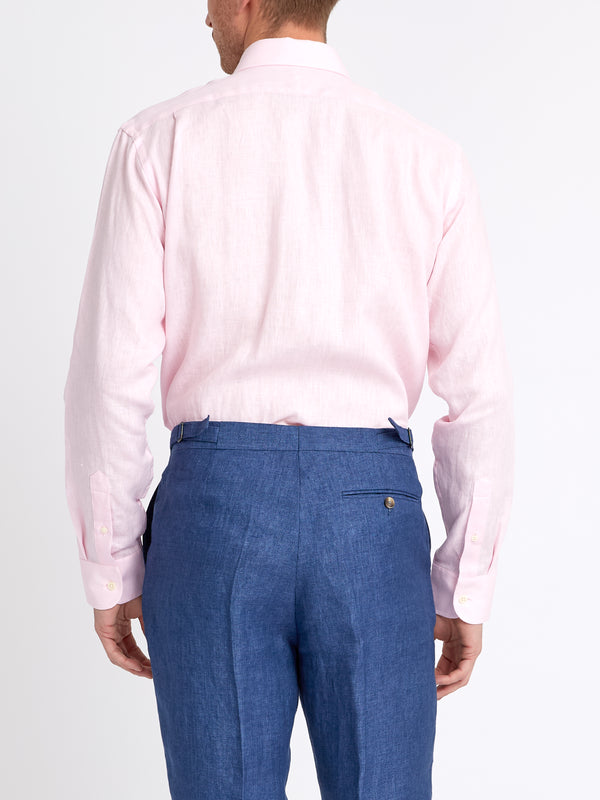 Favourbrook Pink Bridford Linen Cutaway Collar Shirt