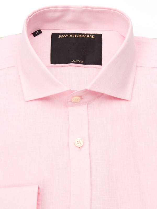 Favourbrook Pink Bridford Linen Cutaway Collar Shirt