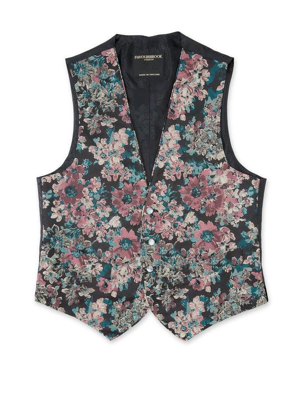 favourbrook Pink Chatsworth Single Breasted Waistcoat with Piping