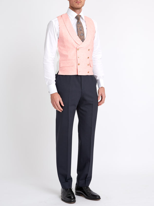 Favourbrook Pink Wolferton Double Breasted Waistcoat