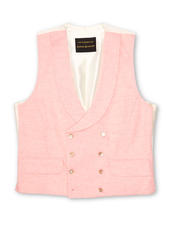 Favourbrook Pink Wolferton Double Breasted Waistcoat