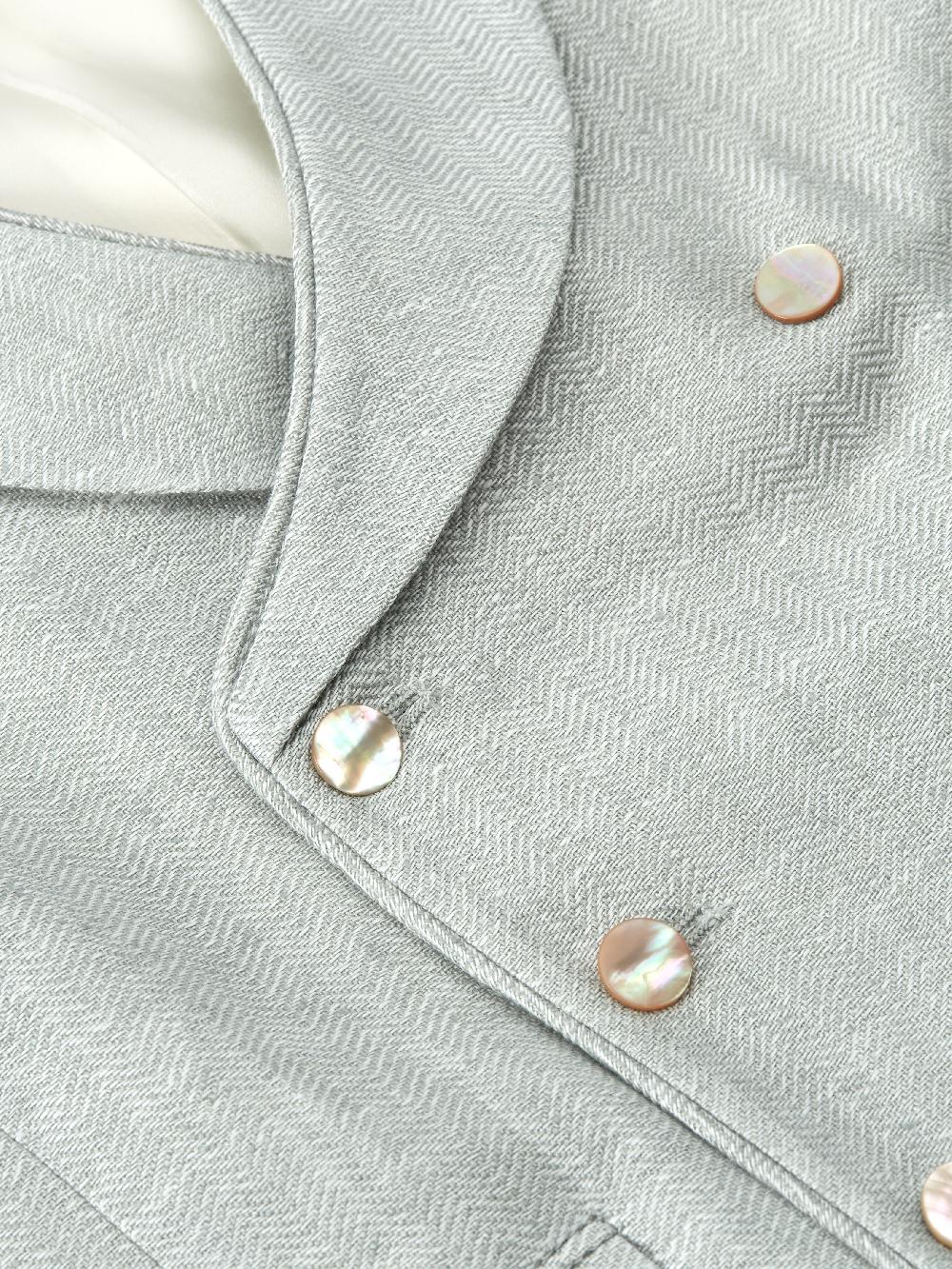 Favourbrook Pistachio Randwick Double Breasted Waistcoat With Piping