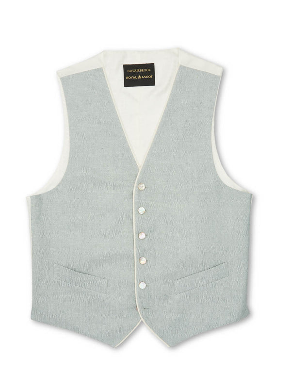 Favourbrook Pistachio Randwick Single Breasted Waistcoat With Piping