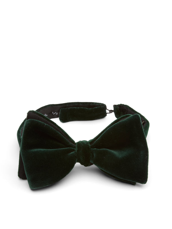 favourbrook Racing Green Velvet Large Party Bow Tie