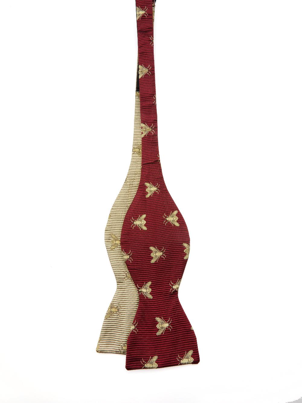 Favourbrook Red Gold Bees With Gold Bees Contrast Large Party Bow Tie