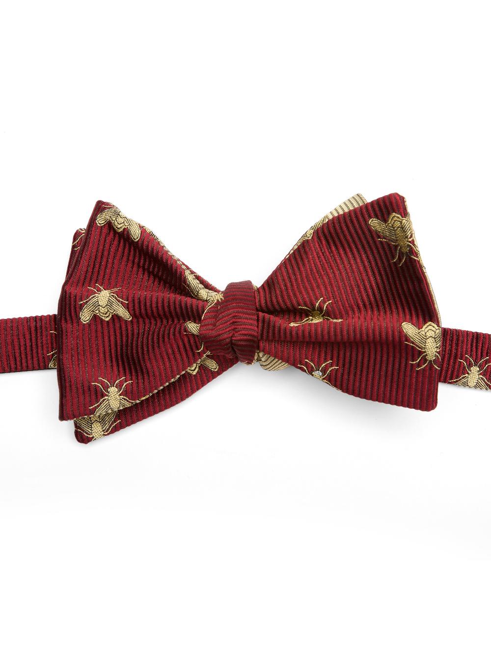 Favourbrook Red Gold Bees With Gold Bees Contrast Large Party Bow Tie
