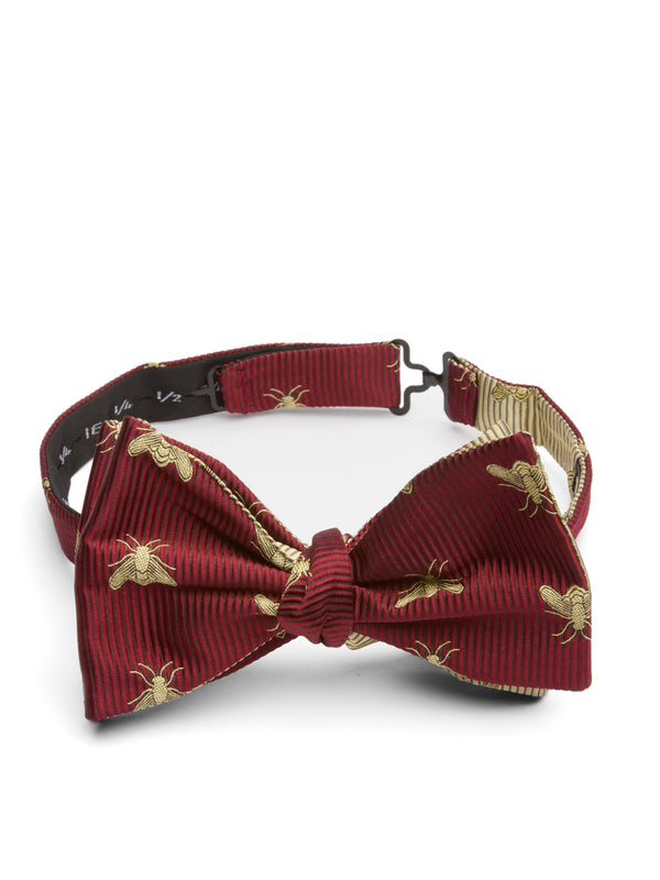 favourbrook Red Gold Bees with Gold Bees Contrast Large Party Bow Tie