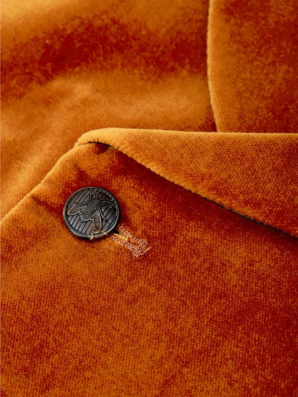 Favourbrook Rust Velvet Cotton Double Breasted 8 Button Shawl Lapel Waistcoat