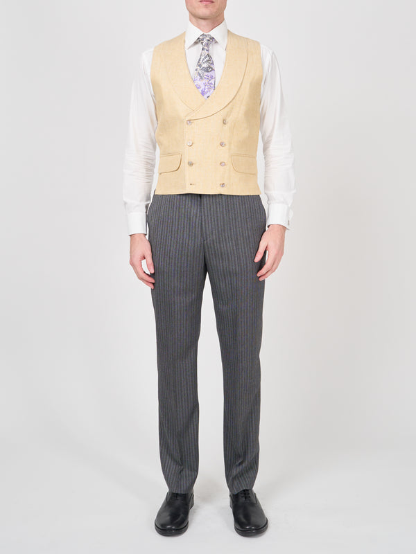 Favourbrook Sand Randwick Double Breasted Waistcoat With Piping