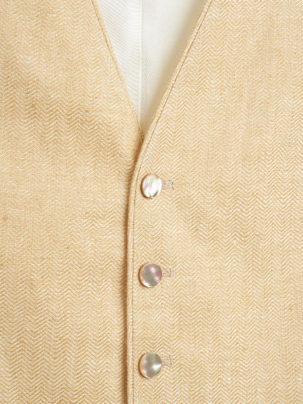 Favourbrook Sand Randwick Single Breasted Waistcoat With Piping