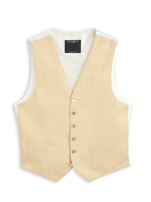 favourbrook Sand Randwick Single Breasted Waistcoat with Piping