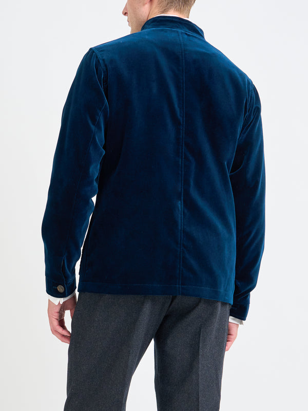 Favourbrook Sapphire Blue Velvet Cotton Artist Jacket