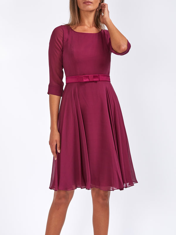 Favourbrook Serena Circle Dress Berry Georgette Silk Georgette