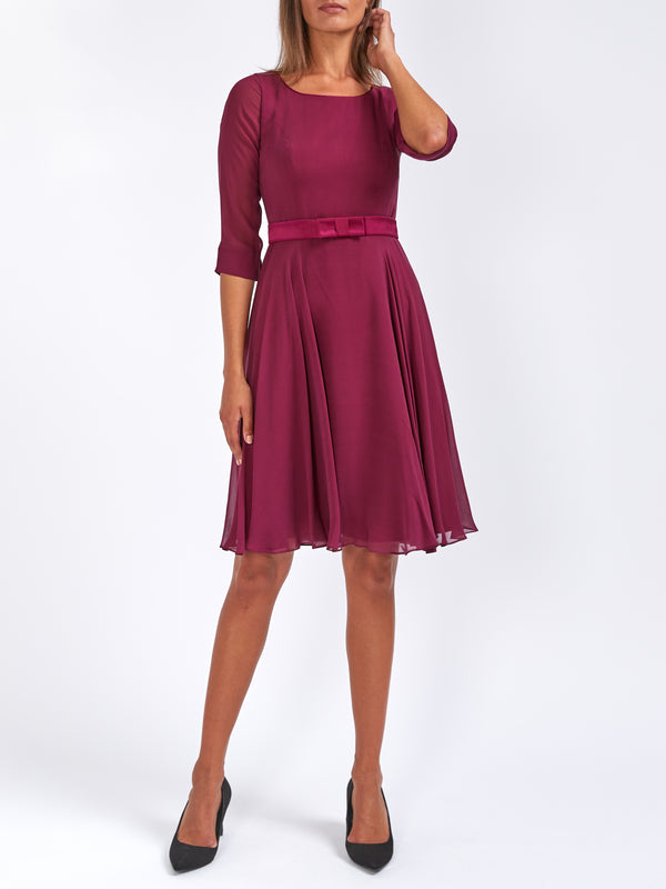 favourbrook Serena Circle Dress Berry Georgette Silk Georgette