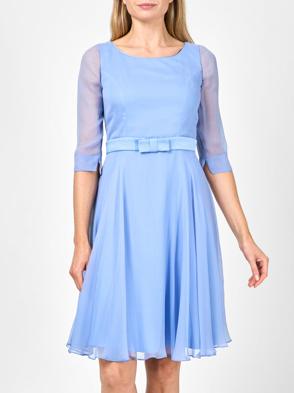 Favourbrook Serena Circle Dress Classic Cornflower Blue Silk Georgette