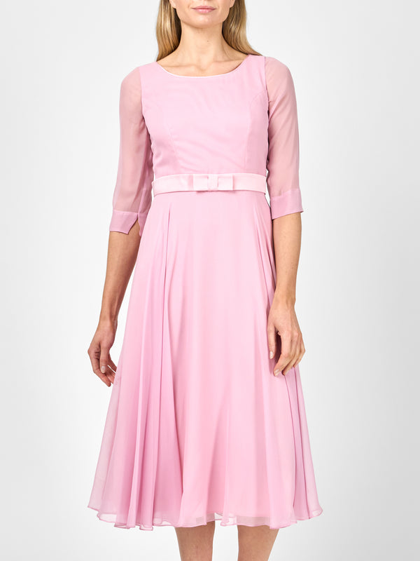 Favourbrook Serena Circle Dress Longer Rose Quartz Silk Georgette
