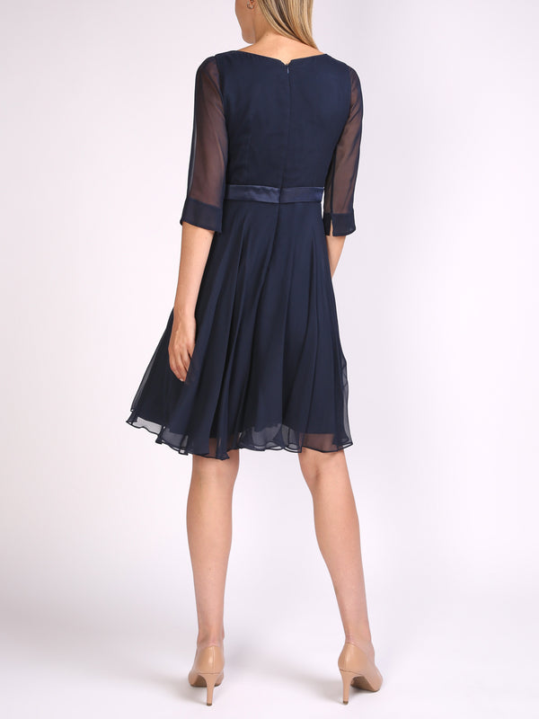 Favourbrook Serena Circle Dress Midnight Silk Georgette