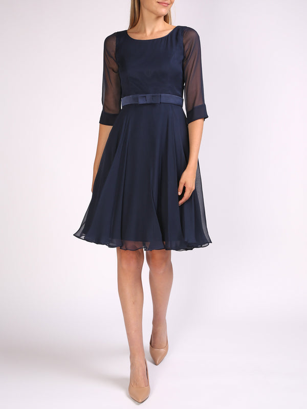 Favourbrook Serena Circle Dress Midnight Silk Georgette