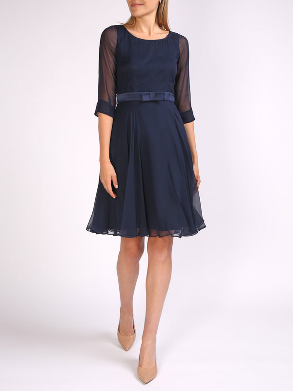 favourbrook Serena Circle Dress Midnight Silk Georgette