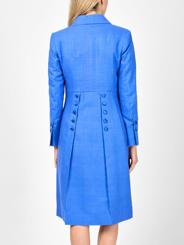 Favourbrook Shawl Collar Eton Coat Cobalt Katmandu Silk Tasar