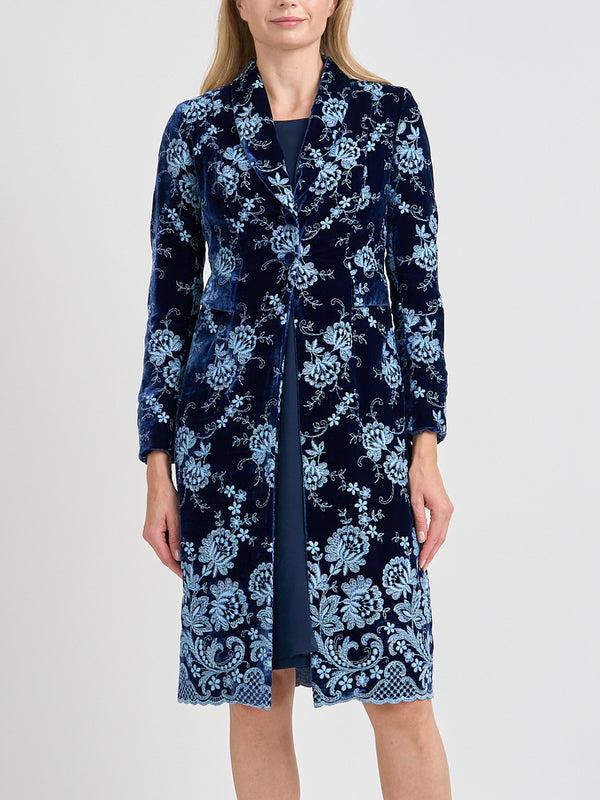 Favourbrook Shawl Collar Eton Coat Royal Blue Trumen Silk Velvet