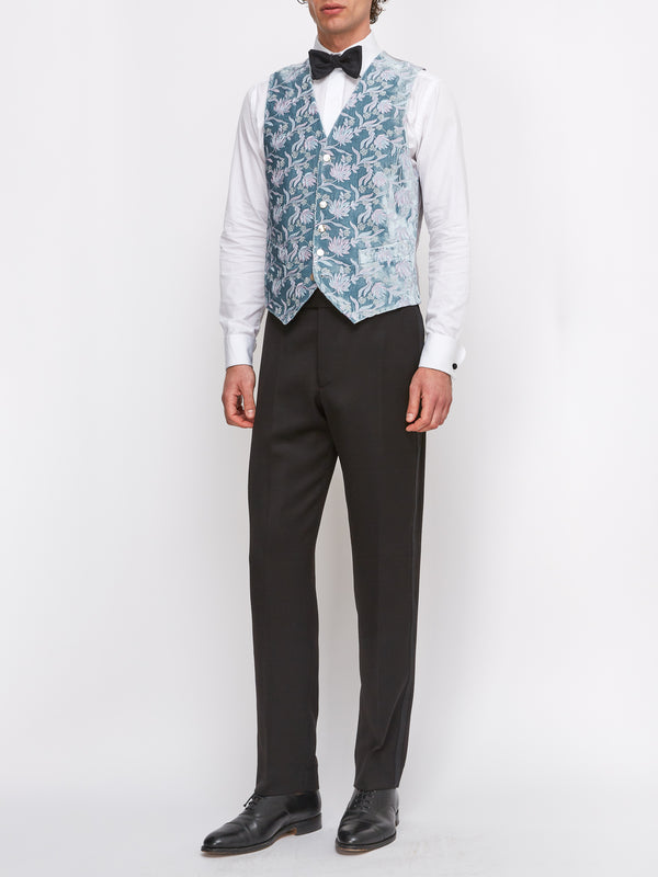 Favourbrook Silver Anais Velvet Single Breasted Waistcoat