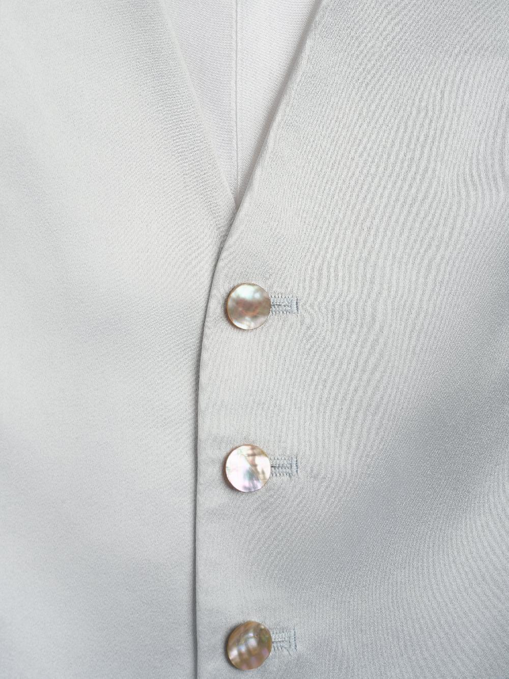 Favourbrook Silver Grey Duchesse Satin Single Breasted Waistcoat