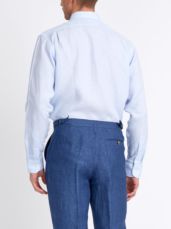 Favourbrook Sky Blue Bridford Linen Cutaway Collar Shirt
