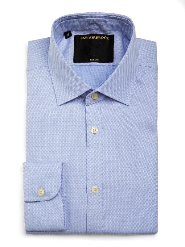 favourbrook Sky Blue Sloane Cotton Bib Grandad Shirt