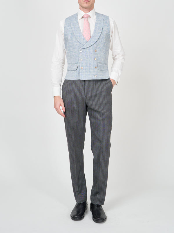Favourbrook Sky Blue Wetherby Double Breasted Waistcoat