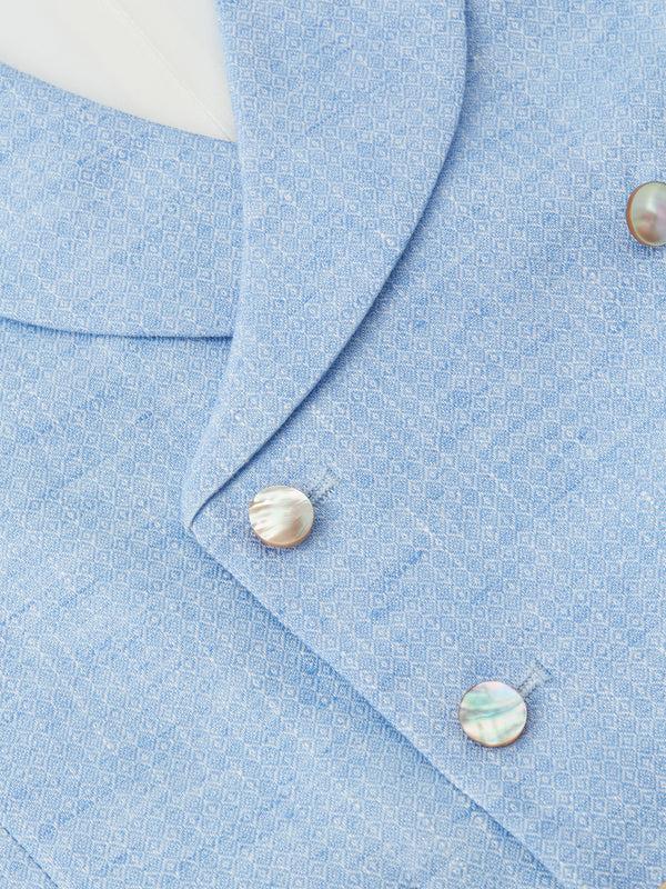 Favourbrook Sky Blue Wolferton Double Breasted Waistcoat