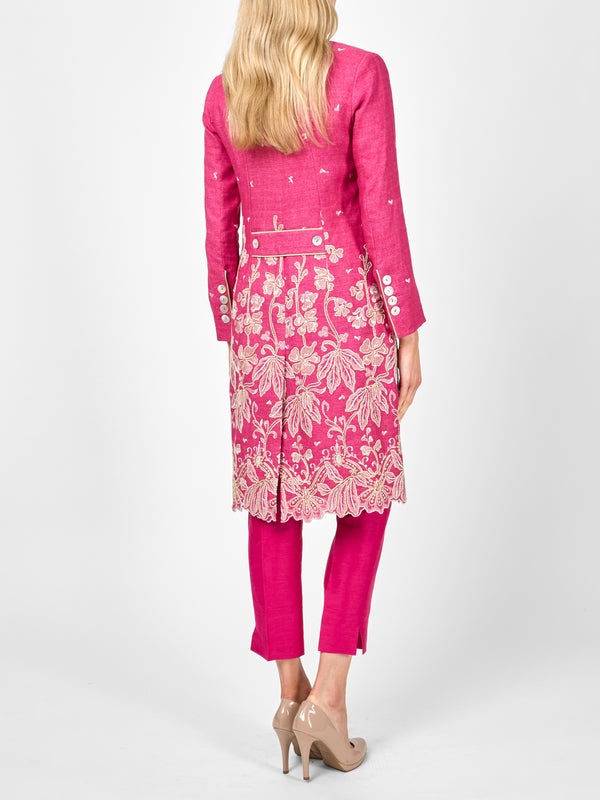 Favourbrook Soho Coat Peony Althorp Crease Resist Linen