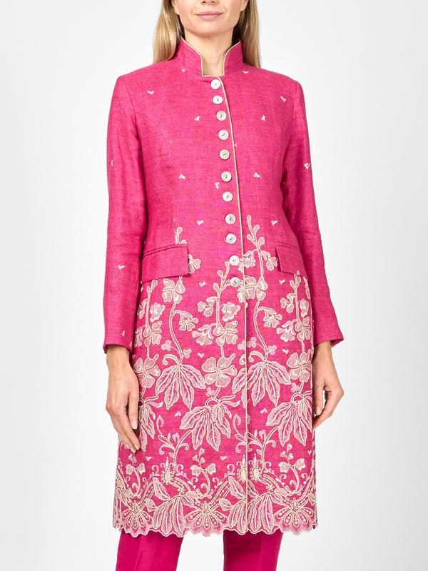 Favourbrook Soho Coat Peony Althorp Crease Resist Linen