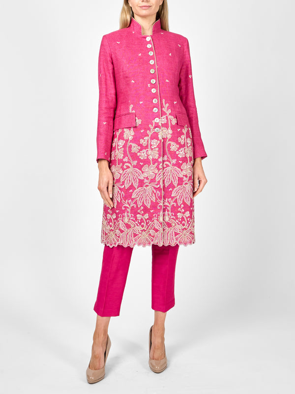 favourbrook Soho Coat Peony Althorp Crease Resist Linen