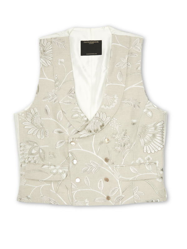 Favourbrook Stone Netherbury Double Breasted Waistcoat