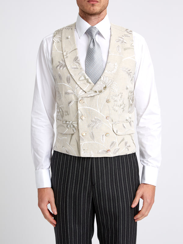 favourbrook Stone Netherbury Double Breasted Waistcoat
