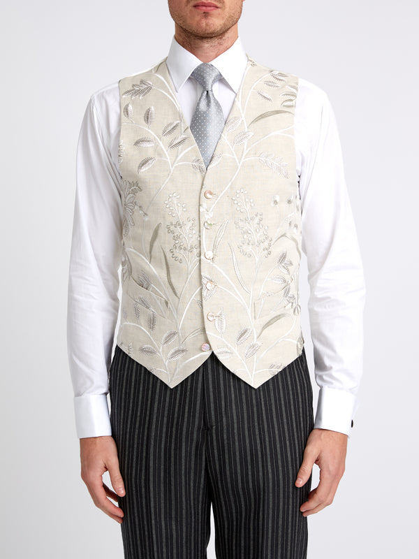 favourbrook Stone Netherbury Single Breasted Waistcoat