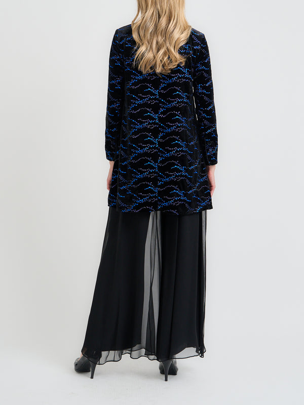 Favourbrook Swing Jacket Black Cobalt Sheringham Silk Velvet